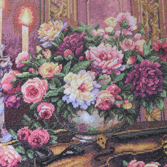 Dimensions Gold Collection Romantic Floral Cross Stitch Kit 16x13 Violin Flower - Picture 4 of 16
